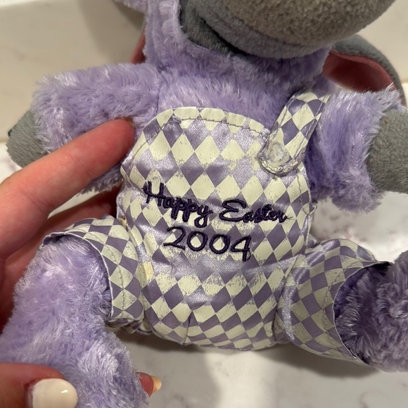 Disney Vintage 2004 Easter Eeyore Plush in Purple Bunny Costume - Picture 2 of 6